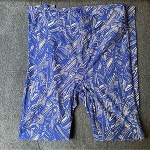 New LulaRoe OS Blue and Yellow Crosshatch Leggings